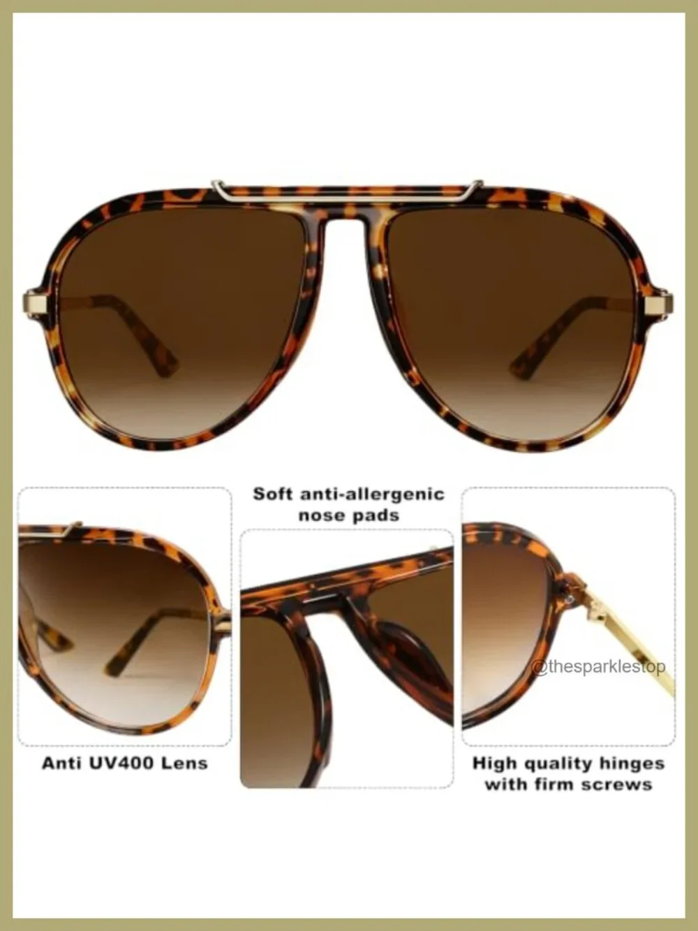 Retro 70s Oversized Square Sunglasses Set of 2 Polarized UV400
